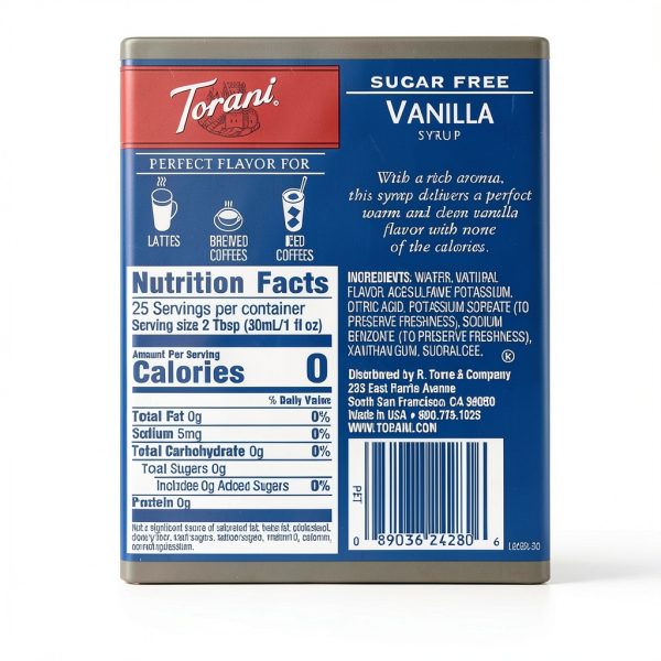 Torani Sugar Free Syrup Pack Coffee Flavoring Zero Calorie-1