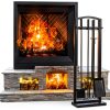 Fireplace Tool Set Gtongoko Wrought Iron 5 Piece-6