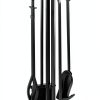 Fireplace Tool Set Uniflame Black Iron Stand-0