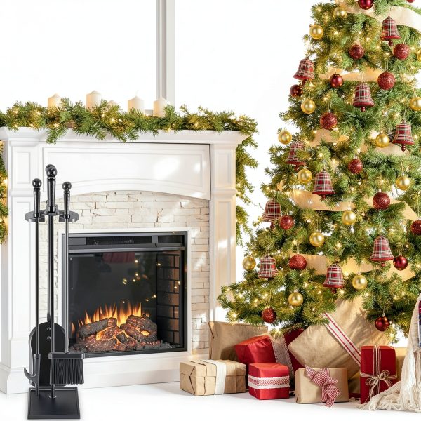 FEED GARDEN Wrought Iron Fireplace Tool Set 4pcs-6