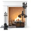 FEED GARDEN Wrought Iron Fireplace Tool Set 4pcs-2