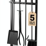Fireplace Tool Set Gtongoko Wrought Iron 5 Piece-0