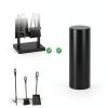 Fireplace Tool Set FEED GARDEN Modern Wrought Iron 5 Piece Black Set-4