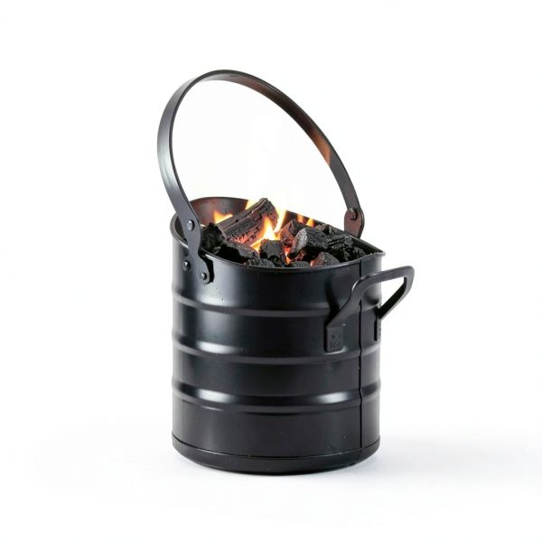 Poofzy Ash Bucket 2.6 Gallon Fireplace Set with Lid, Shovel Broom-5