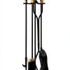 Lichamp 5-in-1 Fireplace Tool Set FTS45BK Wrought Iron with Stand-0