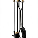 Lichamp 5-in-1 Fireplace Tool Set FTS45BK Wrought Iron with Stand-0