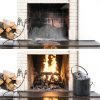 Poofzy Ash Bucket 2.6 Gallon Fireplace Set with Lid, Shovel Broom-4