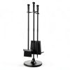 Fire Beauty Fireplace Tool Set 4-Piece Wrought Iron with Ergonomic-1