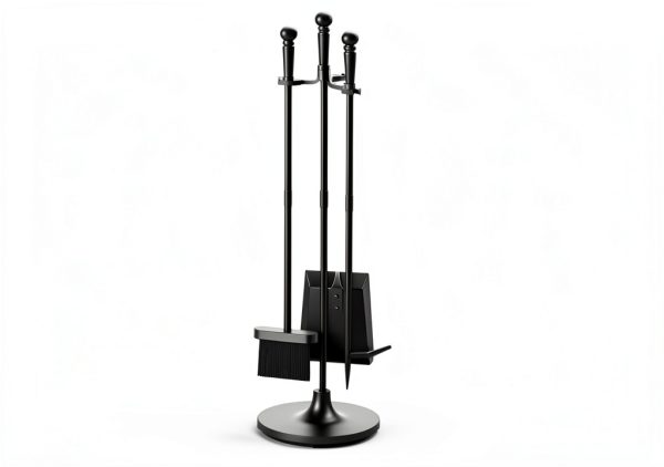 Fire Beauty Fireplace Tool Set 4-Piece Wrought Iron with Ergonomic-1
