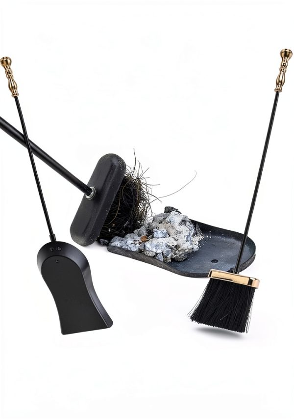 Lichamp 5-in-1 Fireplace Tool Set FTS45BK Wrought Iron with Stand-4