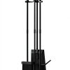 Fire Beauty Fireplace Tool Set 4-Piece Wrought Iron with Ergonomic-7