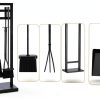 Fireplace Tool Set FEED GARDEN Modern Wrought Iron 5 Piece Black Set-2
