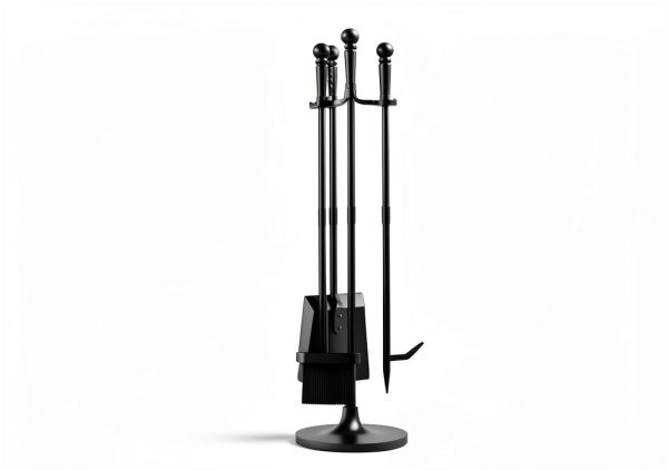 Fire Beauty Fireplace Tool Set 4-Piece Wrought Iron with Ergonomic-6