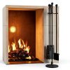 Fire Beauty Fireplace Tool Set 4-Piece Wrought Iron with Ergonomic-5