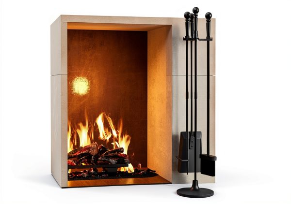 Fire Beauty Fireplace Tool Set 4-Piece Wrought Iron with Ergonomic-5