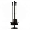 Fire Beauty Fireplace Tool Set 4-Piece Wrought Iron with Ergonomic-2