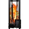 Fireplace Tool Set FEED GARDEN Modern Wrought Iron 5 Piece Black Set-0