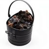 Poofzy Ash Bucket 2.6 Gallon Fireplace Set with Lid, Shovel Broom-2