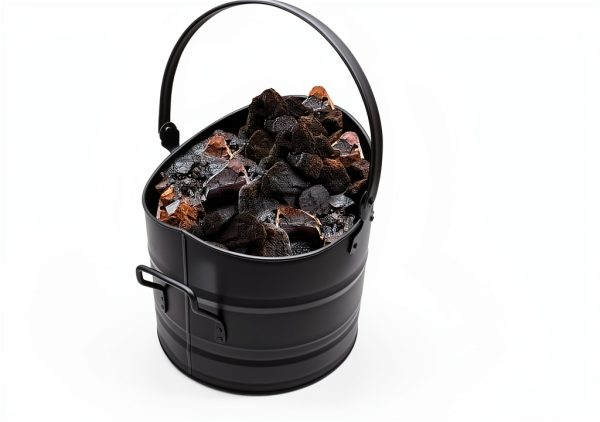 Poofzy Ash Bucket 2.6 Gallon Fireplace Set with Lid, Shovel Broom-2