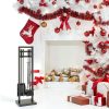 Fireplace Tool Set FEED GARDEN Modern Wrought Iron 5 Piece Black Set-1