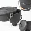 Poofzy Mini Ash Bucket 1.3 Gallon Metal with Lid Gray-3