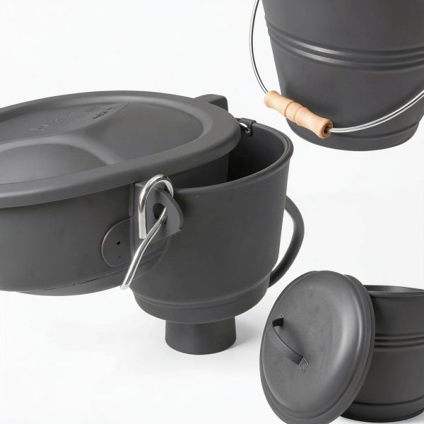 Poofzy Mini Ash Bucket 1.3 Gallon Metal with Lid Gray-3