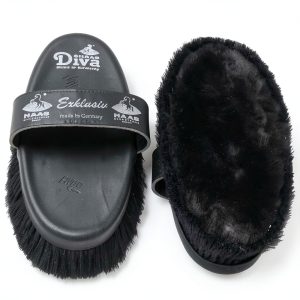 Haas Diva Exclusive Grooming Brush Matte Lambskin Black 200x85mm-0
