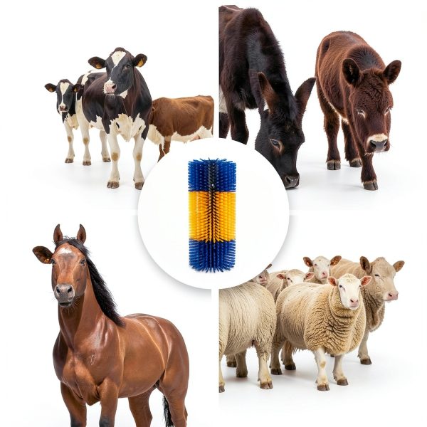 Livestock Scratching Brush JUNJIAHAOZHU 2pcs Set for Cows Horses Nylon-6