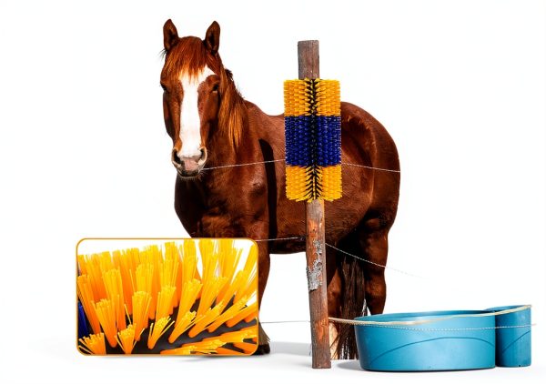 Livestock Scratch Brush RUSIW Yellow 2 Pack for Horses Cows Goats-7