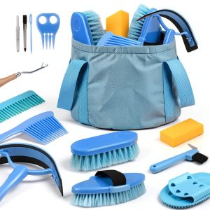 Horse Grooming Kit TERPUP 13-Piece Brush Set with Organizer Bag-0