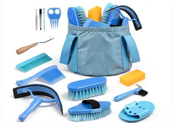 Horse Grooming Kit TERPUP 13-Piece Brush Set with Organizer Bag-0