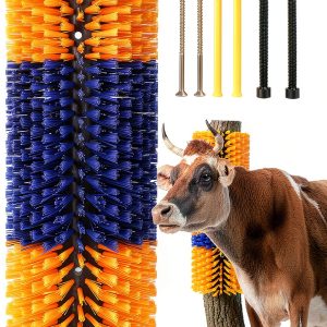 Livestock Scratch Brush RUSIW Yellow 2 Pack for Horses Cows Goats-0