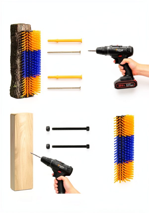 Livestock Scratch Brush Cididu Horse Grooming Brush with 4 Screws-2