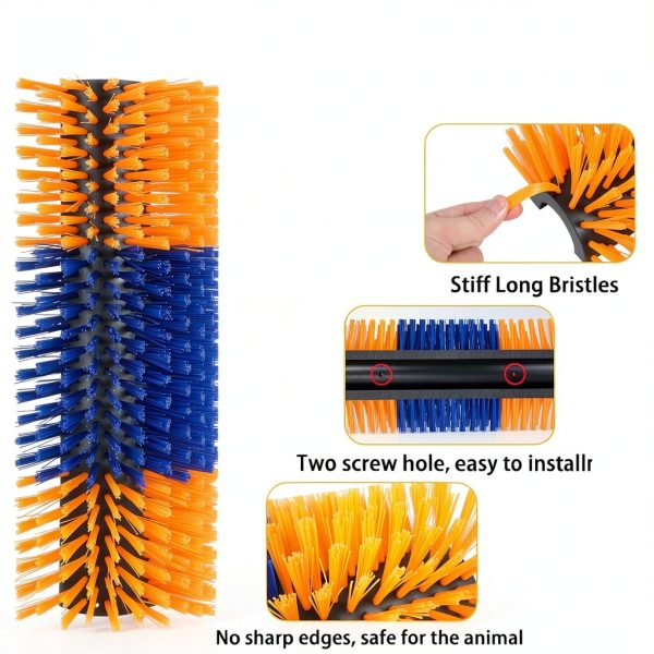 Livestock Scratch Brush RUSIW Yellow 2 Pack for Horses Cows Goats-1