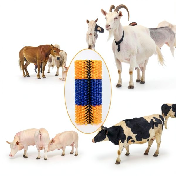 Livestock Scratch Brush RUSIW Yellow 2 Pack for Horses Cows Goats-6